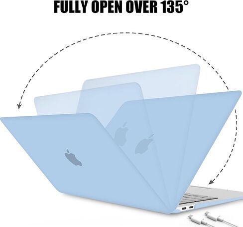 B BELK متوافق مع حافظة MacBook Air 13 بوصة 2022 2021 2020 2019 2018 الإصدار A2337 M1 A2179 A1932 Touch ID، حافظة بلاستيكية صلبة غير لامعة + غطاء لوحة مفاتيح + واقي شاشة شبكية العين، أخضر منتصف الليل in Kuwait