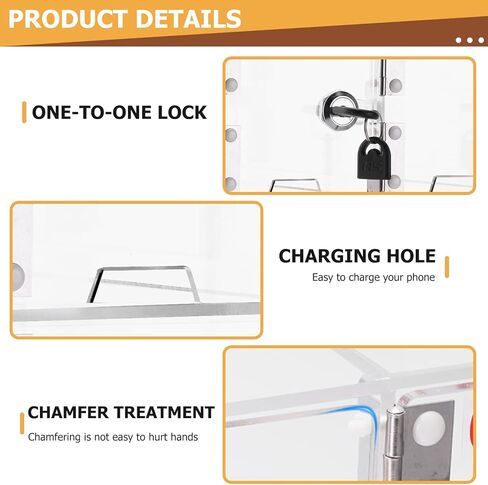 Cell Phone Locker Box Clear Cell Phone Lock Box 20 Slots Wall-Mounted Cell Phone Storage Cabinet with Keys for Office School in Saudi Arabia