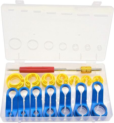 Fuel Line Disconnect Removal Tool Set with 1/4 5/16 3/8 1/2 5/8 3/4 7/8" Master Quick Disconnect Tool Kit Valve Core Remover Tool for Automotive AC Fuel and Transmission Oil Cooler Line 16PCS in Saudi Arabia