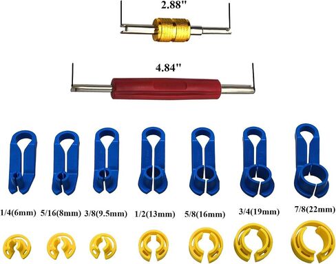 Fuel Line Disconnect Removal Tool Set with 1/4 5/16 3/8 1/2 5/8 3/4 7/8" Master Quick Disconnect Tool Kit Valve Core Remover Tool for Automotive AC Fuel and Transmission Oil Cooler Line 16PCS in Saudi Arabia