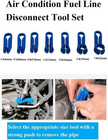 Fuel Line Disconnect Removal Tool Set with 1/4 5/16 3/8 1/2 5/8 3/4 7/8" Master Quick Disconnect Tool Kit Valve Core Remover Tool for Automotive AC Fuel and Transmission Oil Cooler Line 16PCS in Saudi Arabia