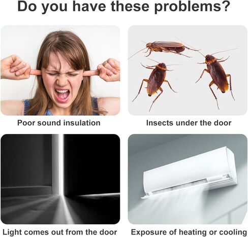 2 حزمة من سدادة مسودة الباب، 91.48 سم قابلة للتعديل تحت سدادة مسودة الباب لتقليل الهواء البارد، سدادات مسودة الباب لأسفل الباب، تناسب الأبواب الداخلية والخارجية (غاري) in Kuwait