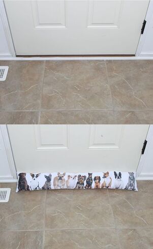 سدادة مسودة باب المنزل من Lily's وحاجز فجوات سدادة الهواء، تناسب الأبواب المتدفقة بعرض 36 بوصة، الحل المثالي لتيارات الهواء البارد أو الساخن، تصميم لمحبي الكلاب (عرض 37 بوصة، وزن 2 رطل) in Kuwait