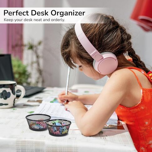 12 قطعة من حامل مشبك الورق، موزع مشبك شبكي معدني، حاوية مشبك ورق أسود، لوازم تنظيم مكتب الطاولة للمنزل والمكتب والمدرسة in Kuwait