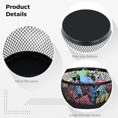 12 قطعة من حامل مشبك الورق، موزع مشبك شبكي معدني، حاوية مشبك ورق أسود، لوازم تنظيم مكتب الطاولة للمنزل والمكتب والمدرسة in Kuwait