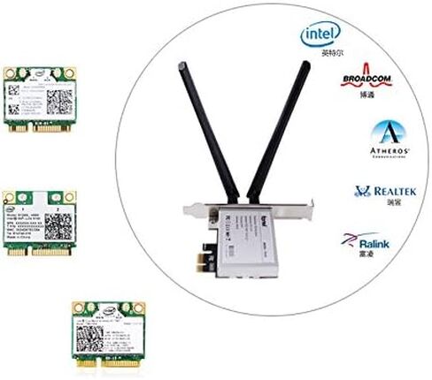 بطاقة لاسلكية PCI Express pcie صغيرة إلى محول PCI Express pcie 1X (لا توجد بطاقة WiFi) لبطاقة WiFi لسطح المكتب لـ Intel 7260 3160 Mini pcie إلخ in Kuwait