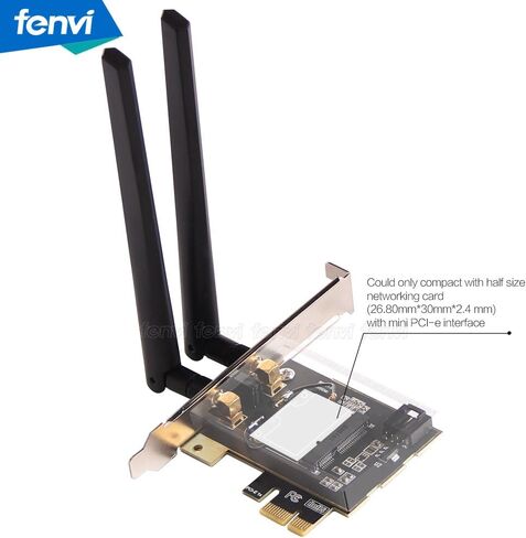 بطاقة لاسلكية PCI Express pcie صغيرة إلى محول PCI Express pcie 1X (لا توجد بطاقة WiFi) لبطاقة WiFi لسطح المكتب لـ Intel 7260 3160 Mini pcie إلخ in Kuwait