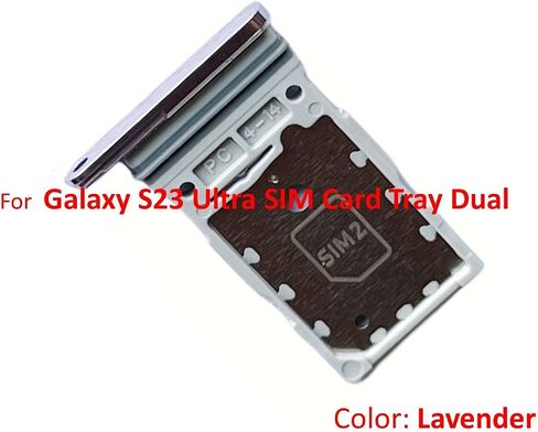 قطع غيار فتحة حامل صينية بطاقة SIM مزدوجة لهاتف Galaxy S23 Ultra لهاتف Samsung Galaxy S23 Ultra 5G + مقابس مضادة للغبار من النوع C + دبوس إخراج (أسود فانتوم) in Saudi Arabia