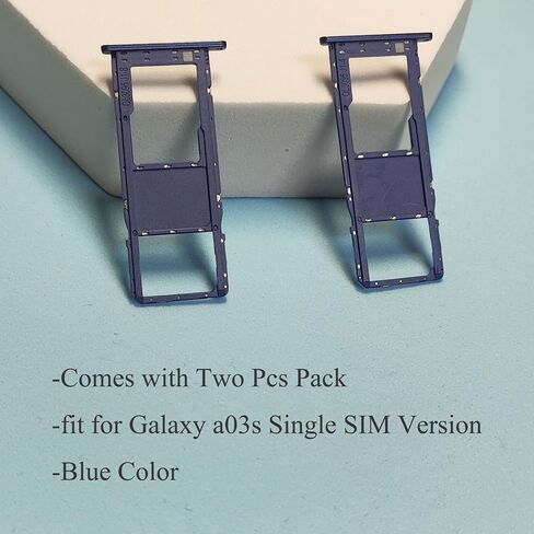 [عبوة مكونة من قطعتين] قطع غيار حامل صينية بطاقة SIM واحدة لهاتف Galaxy A03s لهاتف Samsung Galaxy A03s SM-A037U 6.5 بوصة (أسود) in Kuwait