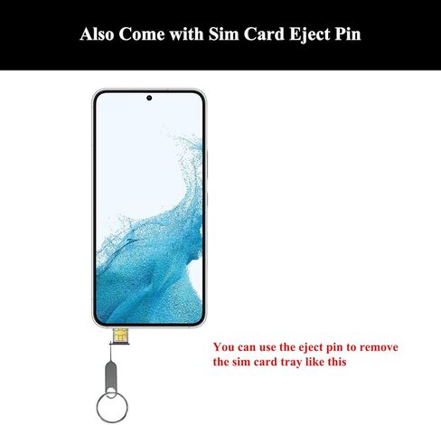 عبوتان من حامل صينية بطاقات Sim (إصدار شريحة واحدة) بديل لهاتف Samsung Galaxy S22 وS22 Plus مع دبوس إخراج (أسود فانتوم) in Kuwait
