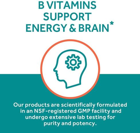 مركب فيتامين ب، جميع فيتامينات ب، ميثيل ب12 والفولات، P5P، R5P، نياسيناميد، د-بيوتين، ب1، ب5، دعم الطاقة والدماغ، عالي الامتصاص، غير معدل وراثيًا، ممتد المفعول، 60 كبسولة نباتية in Kuwait