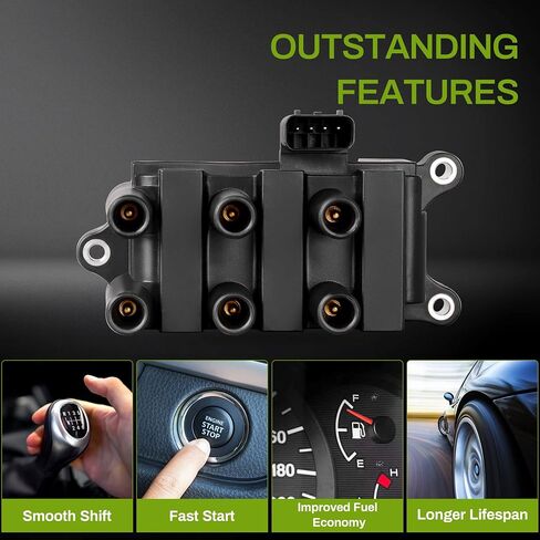AUTOSAVER88 Ignition Coil Pack Compatible with Ford F150 E150 E250 Econoline Ranger Freestar Mustang Taurus Windstar Mazda B3000 MPV Mercury Sable Monterey Cougar V6 4.2L 4.0L 3.8L 3.0L in Saudi Arabia