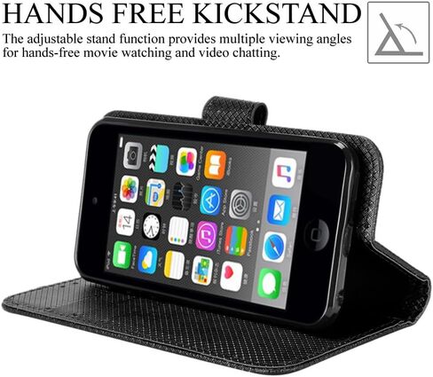 حافظة iPod Touch 7، حافظة هاتف مصنوعة من جلد البولي يوريثان الفاخر، حافظة هاتف مقاومة للصدمات مع [مسند] [فتحات للبطاقات] [إغلاق مغناطيسي] لجهاز Apple iPod Touch الجيل السابع 2019 (أرجواني) in Saudi Arabia