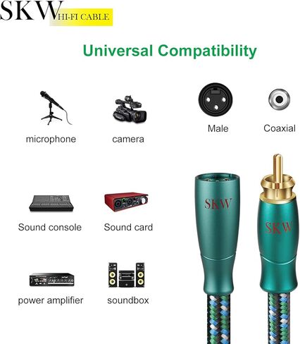 كابل SKW من سلسلة HC من سلسلة XLR أنثى إلى RCA ذكر بطول 6.5 قدم/2 متر (كابل واحد) in Kuwait