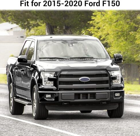 وسائد حماية من الصدمات الأمامية اليسرى واليمنى من Hoolcar غطاء غطاء لسيارة Ford F150 2015-2020، كروم in Kuwait