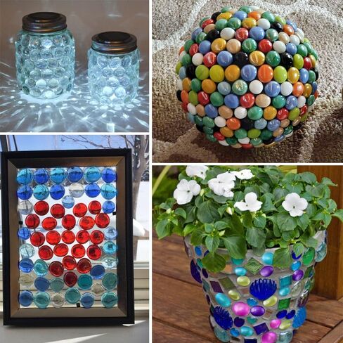 2 رطل من الأحجار الكريمة الزجاجية الملونة لحشو المزهرية، مشروع حرف الفسيفساء الرخامية المسطحة، أحجار ديكور الحفلات ذات موضوع حورية البحر، لهجات منزلية، أرجواني، أزرق، فوشيا، أصفر، ديكور صيف عيد الفصح in Kuwait