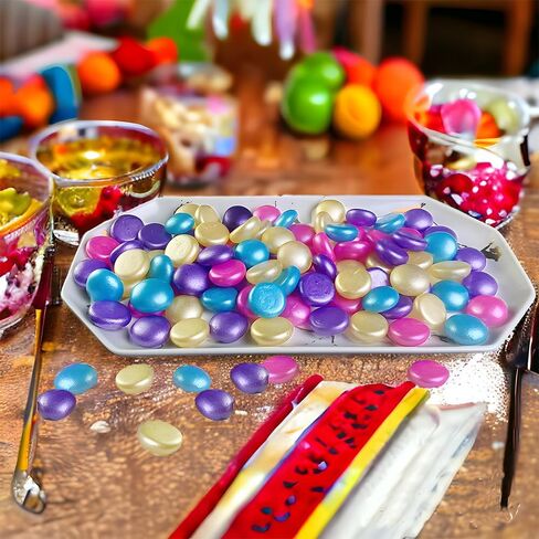 2 رطل من الأحجار الكريمة الزجاجية الملونة لحشو المزهرية، مشروع حرف الفسيفساء الرخامية المسطحة، أحجار ديكور الحفلات ذات موضوع حورية البحر، لهجات منزلية، أرجواني، أزرق، فوشيا، أصفر، ديكور صيف عيد الفصح in Kuwait