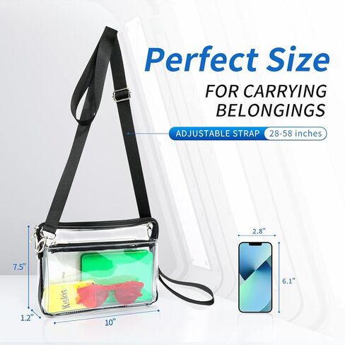 Mildbeer Clear Purse Stadium Approved 10x8 Medium Clear Bags for Concerts Festivals, Stadium Events in Kuwait