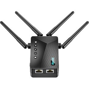 WiFi Extender Signal Booster for Whole Home & Backyard - 10K Sq.Ft Coverage w/4 Antennas | 90% Faster Internet Booster w/Ethernet Port, Easy Setup Wireless Repeater Works with Any Router | Long Range