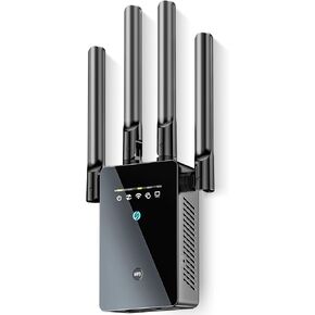 2025 Best WiFi Extender Signal Booster - 6X Faster Internet Extender WiFi Booster for Home, Long Range up to 15,588 Sq Ft, WiFi Repeater w/Ethernet Port, 1-Tap Setup, Compatible with Wireless Routers
