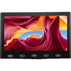 7 inch HD Security Monitor - Small Monitor 1024x600 IPS Screen with AV, VGA, HDMI Input - Remote Control - for PC/TV/Camera/Raspberry PI - 178° Viewing Angle - Speaker & Earphone Jack