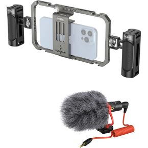 SmallRig Universal Phone Cage and Shotgun Mic for Camera
