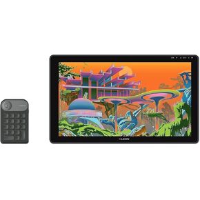HUION Kamvas 22 Plus QLED Drawing Tablet with Full-Laminated Screen 140% sRGB Tilt, 21.5 inch Graphics Art Tablet for Artist & Designer, Work with Mac, Windows, Linux & Android with Mini Keydial K20