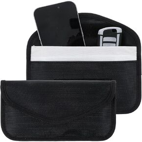 Sibba 2 Pack Faraday Bags Faraday Cage Signal Blocking Bag Shielding Pouch Wallet Case Phone Sleeves Black Signal Jammer Holder Anti-Tracking Basic Cases Car Protection for Cell Phone Key