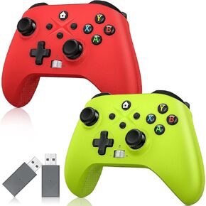 Gamrombo 2Pack 2.4G Wireless Controller Compatible with Xbox Series X/S/Xbox One/Xbox One S/One X, PC with Turbo/Marco/Vibration/3.5mm Headphone Jack, Need Update The Software to Pair with the Xbox