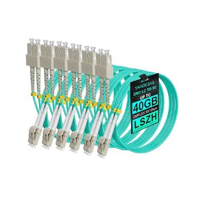 LC to LC Fiber Patch Cable 6 Pack, OM3 Multimode Fiber, 2m (6.56ft) Duplex Fiber Cables MM 50/125µm 10G LSZH Optical Patch Cable Series