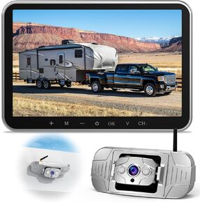 8-Inch Wireless RV Backup Camera for Trailers - 1080P HD Recording Night Vision Rear View Camera Easy Installation - 2.4GHz Strong Signal Waterproof IP69 Compatible with Furrion RVs