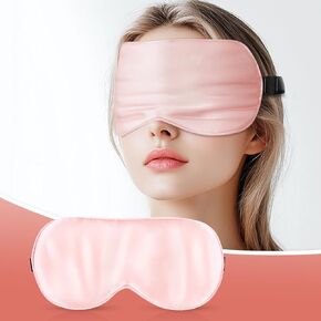Natural Pure Silk Sleep Mask，Soft Filling，Breathable Blackout Mulberry Silk Eye Mask for Women Men，Super-Smooth Satin Shade Cover for Sleeping，Free-Comfort Eye Cover for Night，Travel，Nap