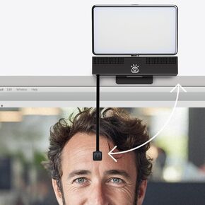 Pro 4K HD Webcam Pro and Light Panel Bundle with Eye Contact, Noise Cancelling Mic