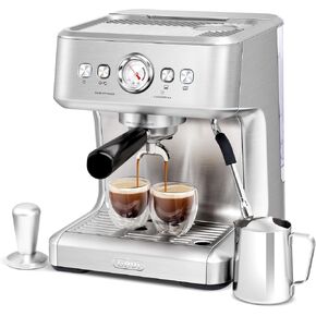 Gevi EzBru 1000C Commercial Grade Espresso Machine | 20Bar Pump + PID Temp Control (Adjustable Shot/Temp) | 58mm Portafilter w/Pressure Gauge | 2.2L Tank & Barista Kit | Home & Café Use