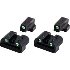 TRUGLO Tritium Front and Rear Handgun Night Sights with White Rings and Glowing Green Dots Compatible with Sig Sauer Handguns (2 Pack)