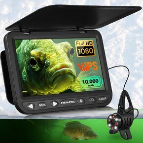 【FishPRO® 2025 Upgrade】 NO.1 HD 1080P Ice Fishing Camera 7'' - w/10,000mAh (Easy to Use) Underwater Fishing Camera, Ice Fish Finder w/USB-C, LED, IR for Ice Lake Boat Fish, Fish Finder Cam, 25m/82ft