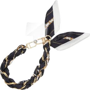 ZOOEASS Phone Wrist Lanyard Gold Metal Scarf Phone Charm Strap with Tether Tab Women Phone Chain Accessories for Handbags