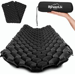 POWERLIX Double Sleeping Pad - Ultralight 2 Person Camping Mattress for Backpacking, Hiking, Compact Inflatable Camping Sleeping Mat, Easy to Inflate Portable Camping Pad Air Mattress