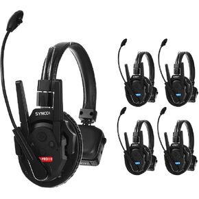 SYNCO XTALK XPro5 Wireless Intercom Headset System, 500m/1640ft Remote 2.4GHz Full-Duplex Communication for Real-Time Calling on Movie Shoots, Outdoor Events and Teamwork（XPro5/5PCS）