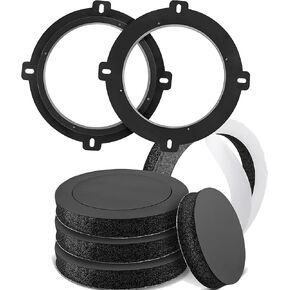 NuIth Front Rear 6.5 inch Door Speaker Adapter Spacer Ring for 2004-2009 KIA/2010-2013 Hyundai+4PCS 6.5 inch Speaker Foam Rings