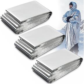 3 PACK Emergency Mylar Blanket - 62" x 82" Emergency Blankets for Survival, High Reflectivity Thermal Blanket Keep Warm Reusable Waterproof Space Blankets for Outdoor, Camping, First Aid, Plant Growth