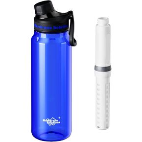 Membrane Solutions C3 Filtered Water Bottle, 36oz BPA-Free Bottle with Replaceable ACF+UF Filter Cartridge, Portable Water Filter, Travel, Hiking & Camping for Clean Drinking Water Anywhere