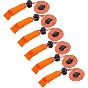 6 Pcs Safety Whistle Emergency Whistle Survival Whistle Lifeguard Whistle Loud Whistle for Camping Hiking Hunting Boating Fishing Kayaking Skiing