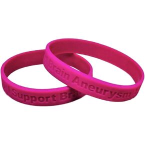 Jeirles Wholesale 5 - I Support Brain Aneurysm Awareness Bracelets 100% Medical Grade Silicone - Latex and Toxin Free - 5 Bracelets - Show Your Support For Brain Aneurysm Awareness