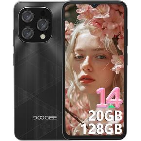 DOOGEE N55 Plus Android 14 Unlocked Cell Phone with 20GB+128GB/TF 1TB(2024), 6.56" 90Hz Unlocked Phones with 5150mAh, Dual Camera, Dual SIM 4G Unlocked Smartphones with Face ID/OTG(Silver)