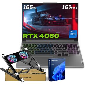 Lenovo Legion Pro 5 Gaming Laptop, 16" WQXGA 2560x1600 165Hz, Intel i7-14650HX, GeForce RTX 4060, 64GB DDR5 RAM, 1TB SSD, AI-Power, Win11 Pro, Bundle with PCO Notebook Folding Radiator, Laptop Cooler