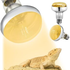 MIXJOY 2PACK 100W مصابيح مصباح الزواحف ، الزجاج الذهبي المرحى بنسبة 60 ٪ من المصباح الحراري الشديد UVA Dayking Procking Light Light Plb للزواحف ، السلحفاة ، السحلية ، السلحفاة ، التنين الملتحي ، Gecko ، الدجاج