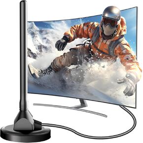 Digital Antenna for Smart TV Indoor,TV Antenna Indoor with Strong Magnetic Base, 360°&Long Range Reception for Local Channels, Easy Installation Support 4K 1080p for Free Local Channels