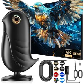 1200+ Miles Long Range Digital TV Antenna Indoor for Local Channels,TV Antenna for Smart TV and All Older TV's,Support HD 4K 1080p with Amplifier Signal Booster & HD 18ft Cable A1
