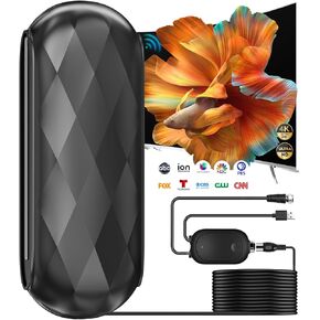 2210+ Miles Long Range TV Antenna Indoor/Outdoor, Digital Antenna Smart TVs, All TV Types-Cut Cable Bills, Strongest Amplifier Signal Booster Get Free HD Local Channels 8K 4K 1080p-36FT Coax Cable